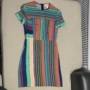 Diane Von Furstenberg Colorful Striped Mini Dress